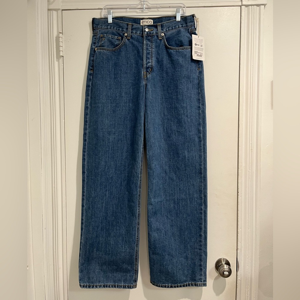Etica Stanton Wide Leg Denim Jeans Sz. 29 NWT - Picture 3 of 13